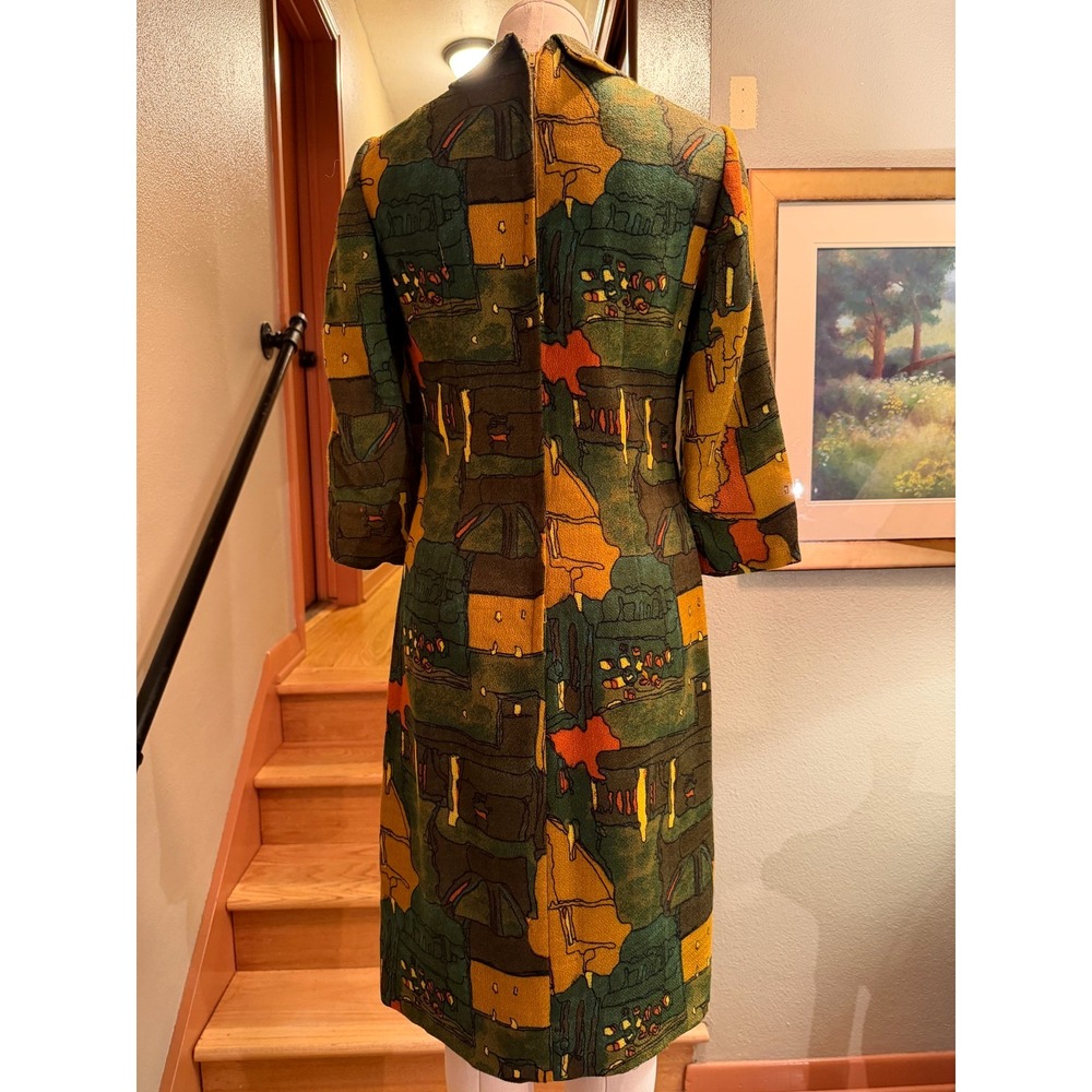Vintage 60's Abstract, Mid Century Modern Art Print Dress Mod